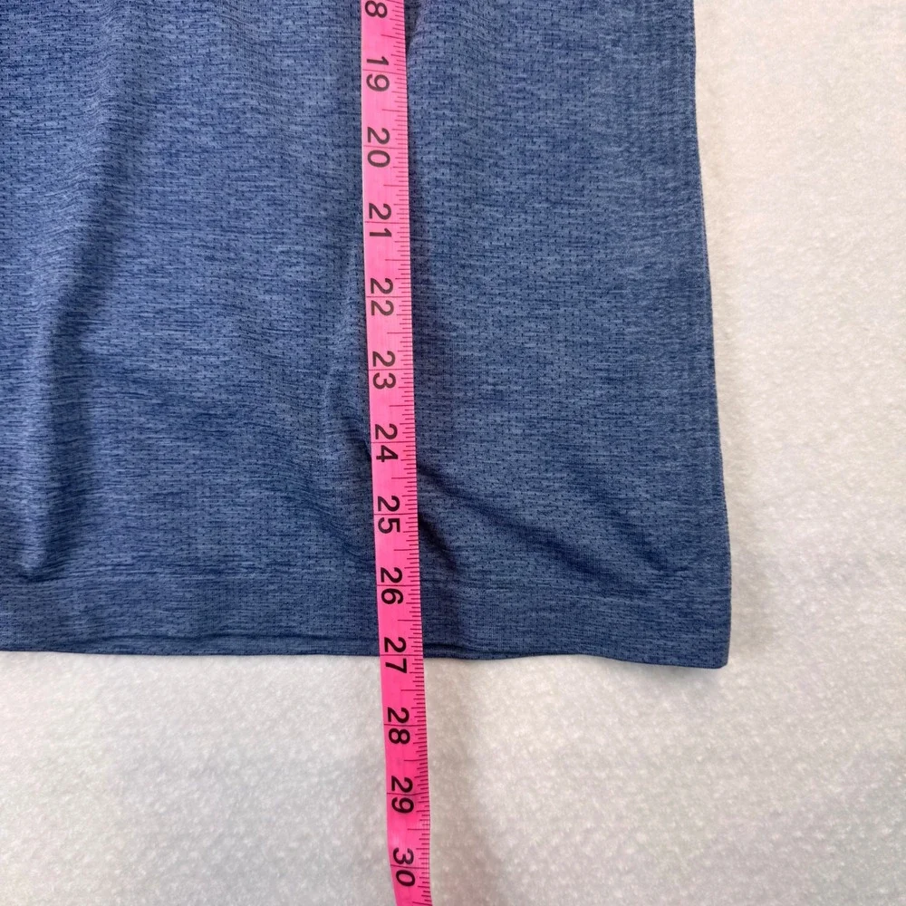 Lululemon Men Polo‎ Shirt Navy Blue Textured Athletic Performance Short Sleeve S